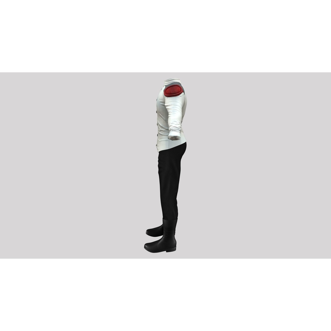 Men's Space Agent Outfit 3D Model – Low Poly Game Asset, FBX - View 5