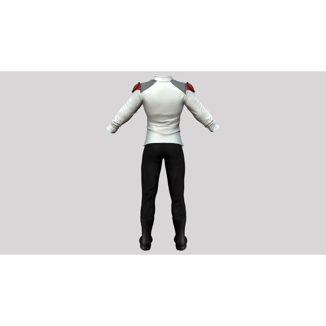 Men's Space Agent Outfit 3D Model – Low Poly Game Asset, FBX - View 6