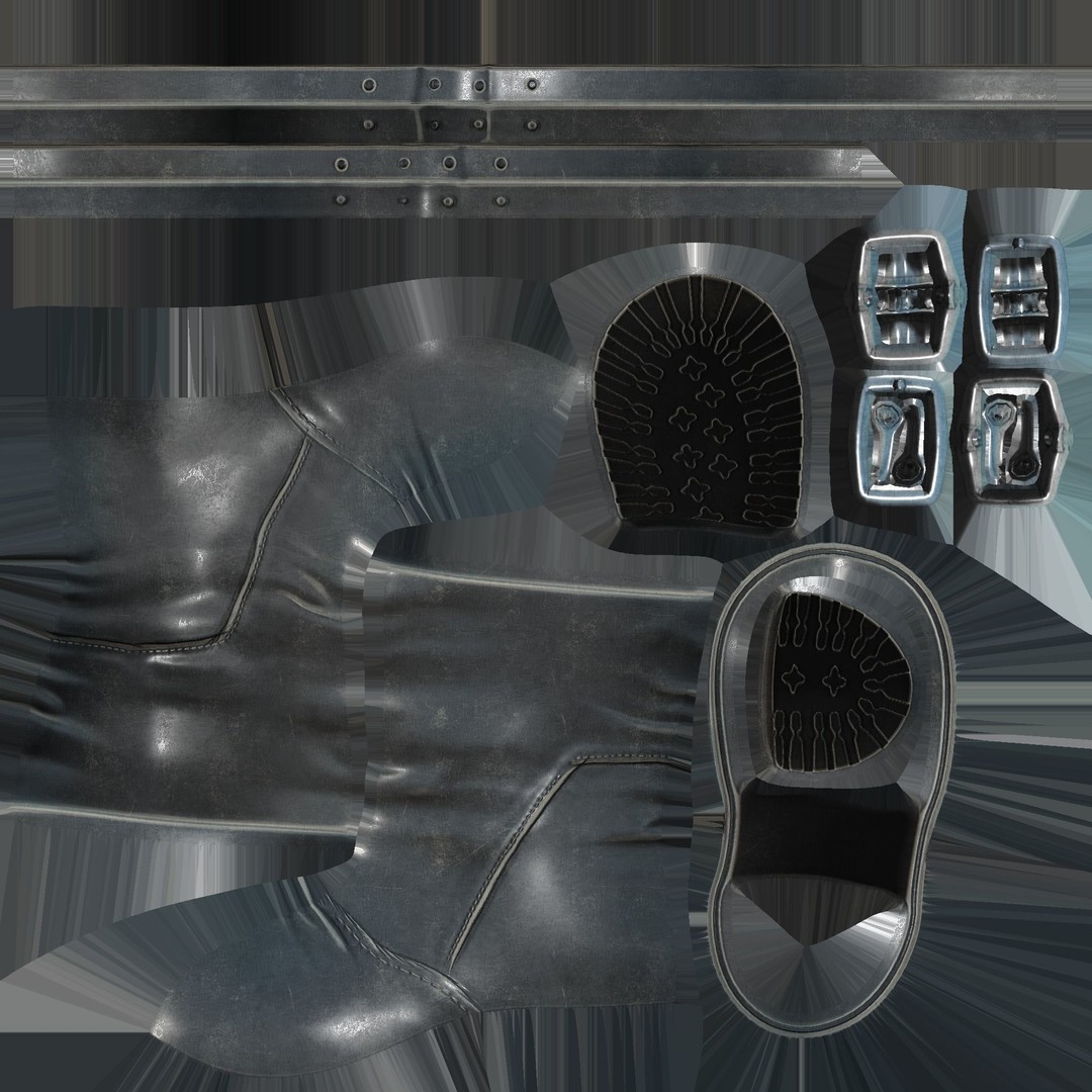 Space Pilot 3D Model – Low Poly Sci-fi Rider Boots, FBX & OBJ - View 10