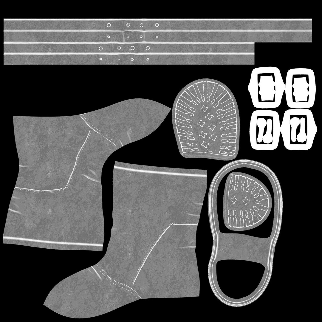 Space Pilot 3D Model – Low Poly Sci-fi Rider Boots, FBX & OBJ - View 12