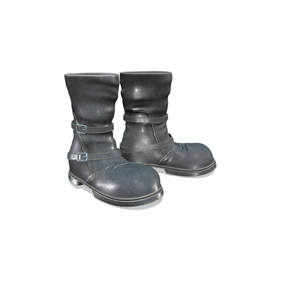 Space Pilot 3D Model – Low Poly Sci-fi Rider Boots, FBX & OBJ - View 2