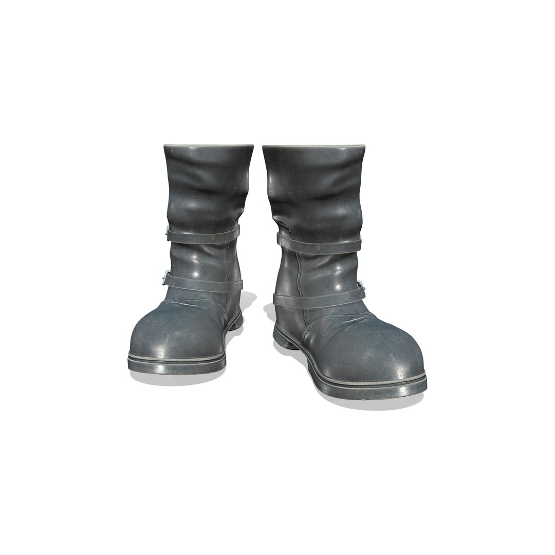 Space Pilot 3D Model – Low Poly Sci-fi Rider Boots, FBX & OBJ - View 3