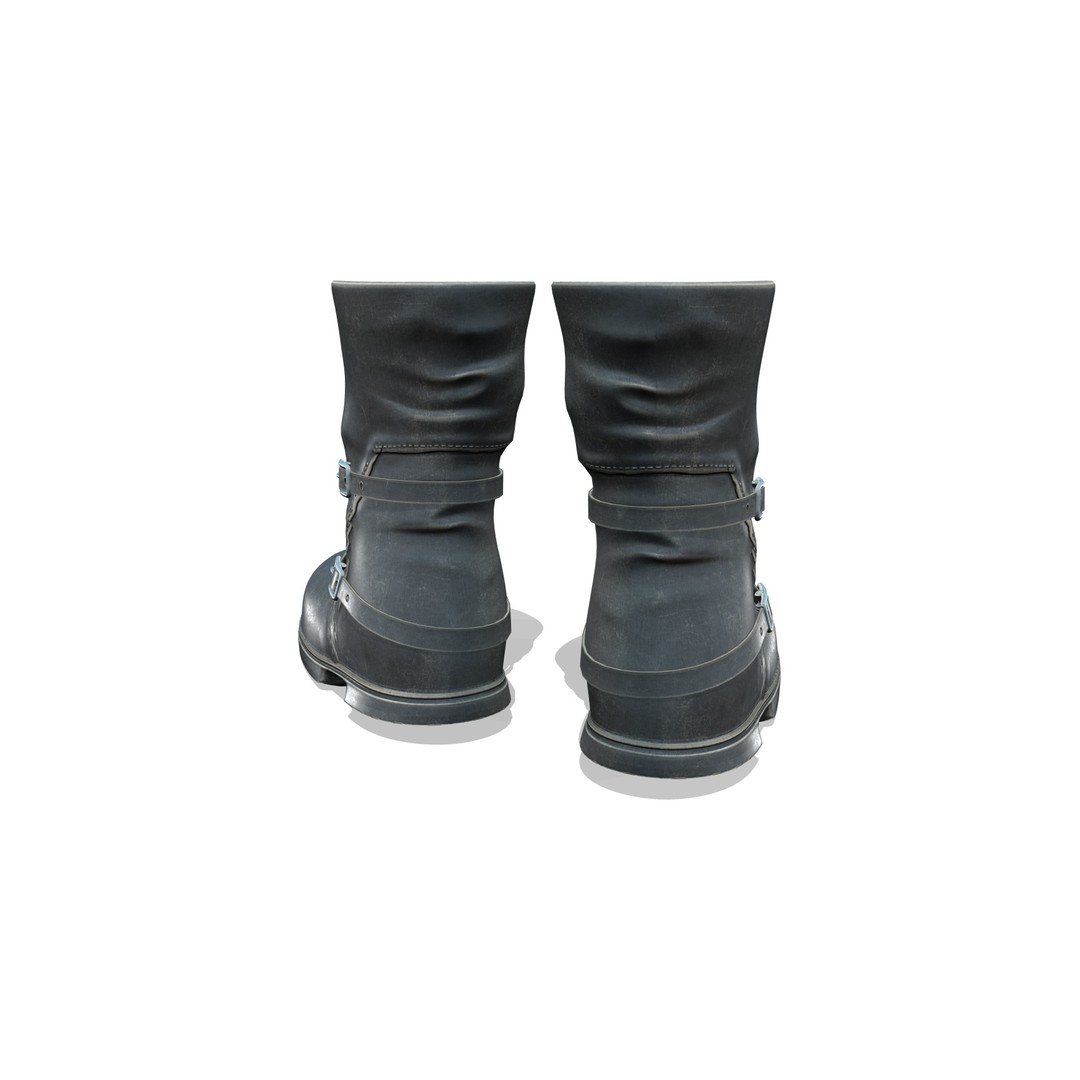 Space Pilot 3D Model – Low Poly Sci-fi Rider Boots, FBX & OBJ - View 5