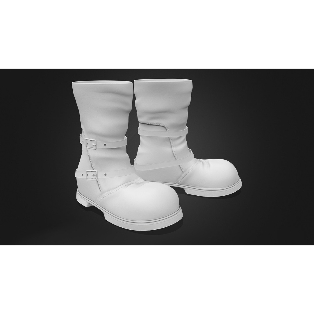 Space Pilot 3D Model – Low Poly Sci-fi Rider Boots, FBX & OBJ - View 9