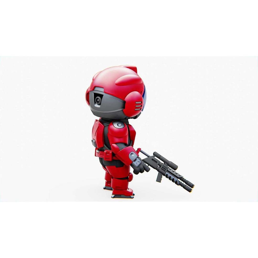 Toon Trooper BCC-4 3D Model – Rigged Sci-Fi Character, FBX, OBJ - View 10