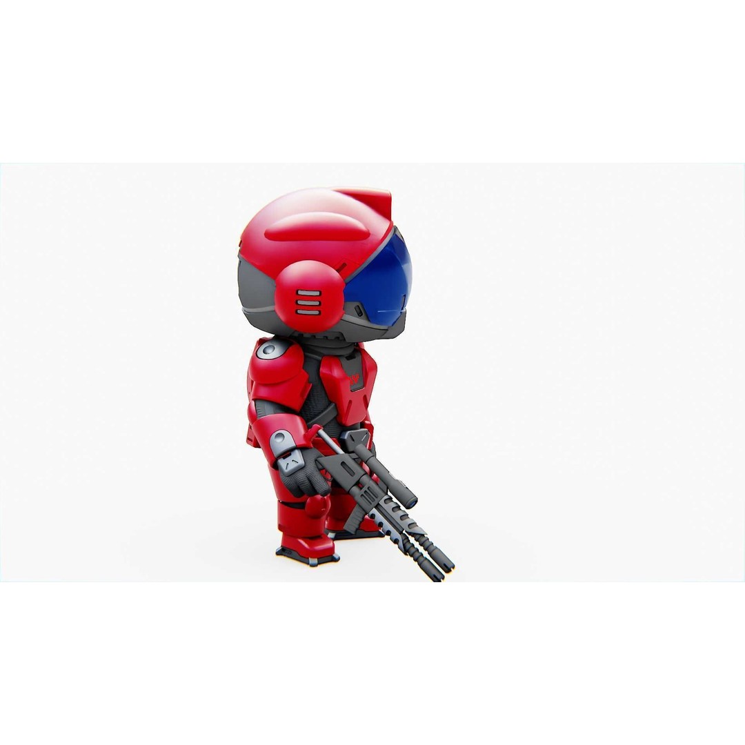 Toon Trooper BCC-4 3D Model – Rigged Sci-Fi Character, FBX, OBJ - View 11