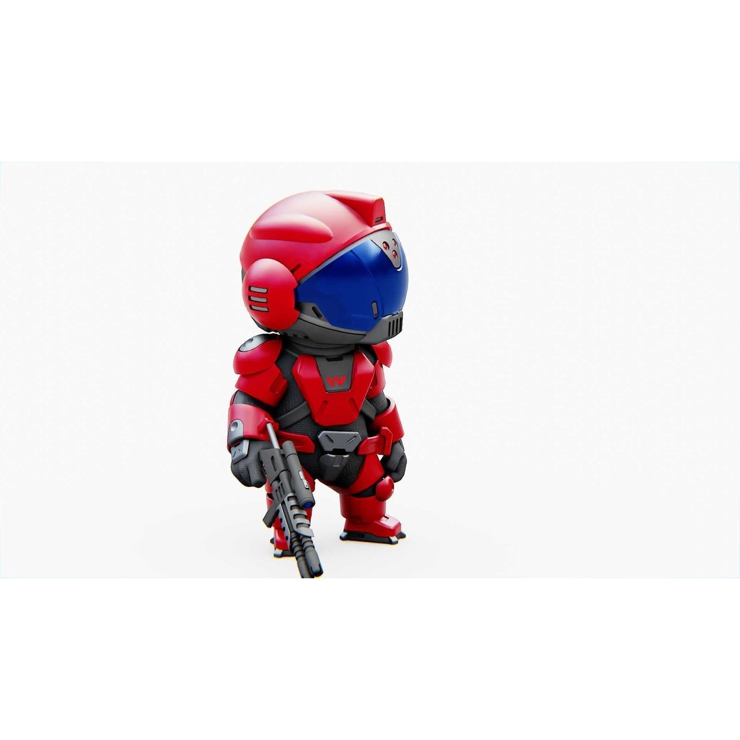 Toon Trooper BCC-4 3D Model – Rigged Sci-Fi Character, FBX, OBJ - View 12