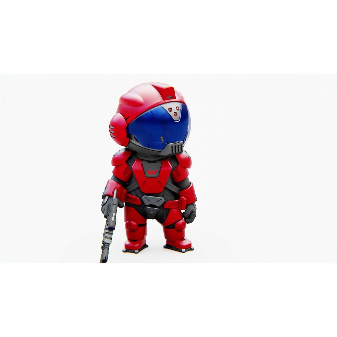 Toon Trooper BCC-4 3D Model – Rigged Sci-Fi Character, FBX, OBJ - View 13