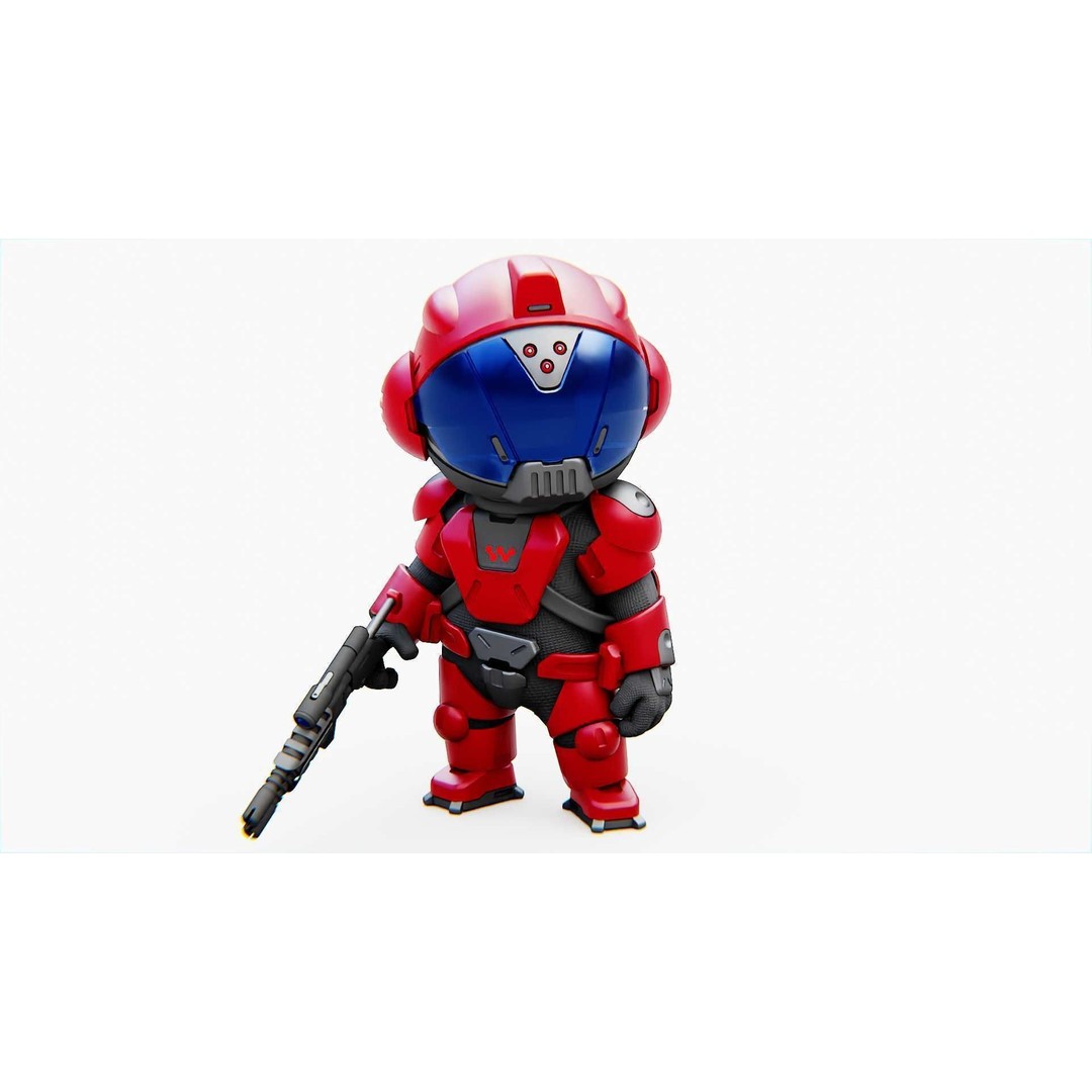 Toon Trooper BCC-4 3D Model – Rigged Sci-Fi Character, FBX, OBJ - View 14