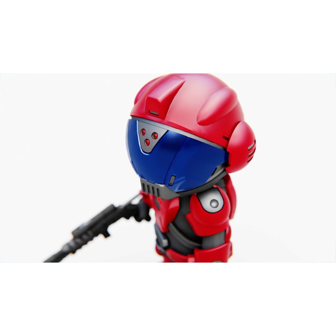 Toon Trooper BCC-4 3D Model – Rigged Sci-Fi Character, FBX, OBJ - View 15