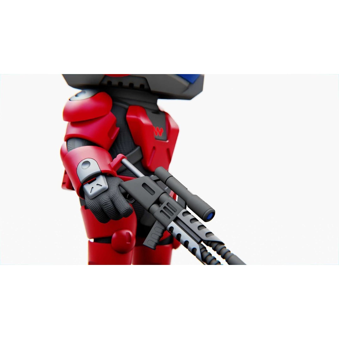 Toon Trooper BCC-4 3D Model – Rigged Sci-Fi Character, FBX, OBJ - View 17