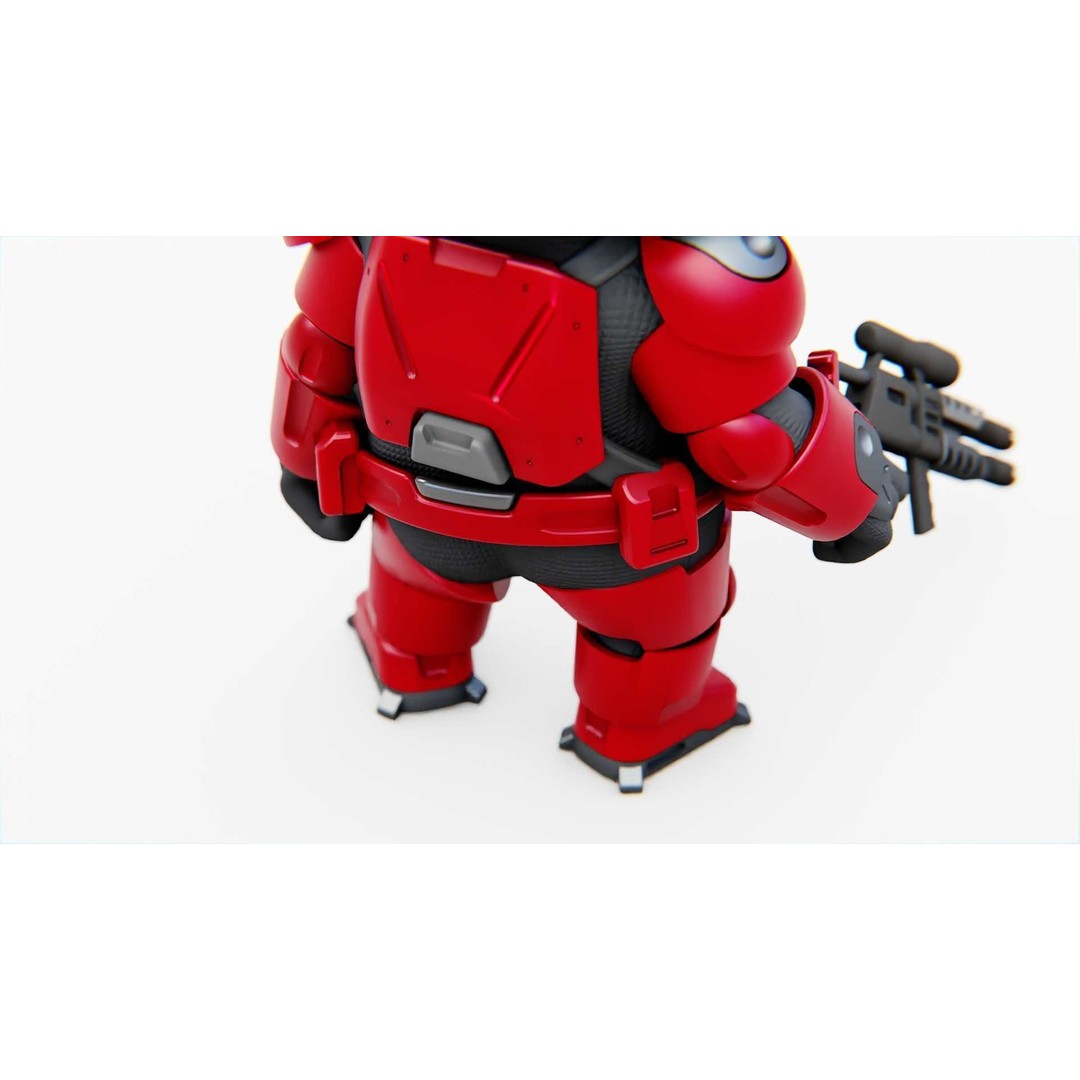 Toon Trooper BCC-4 3D Model – Rigged Sci-Fi Character, FBX, OBJ - View 19