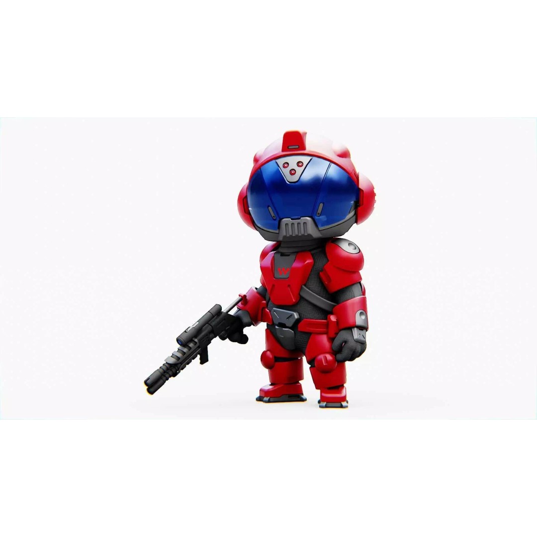 Toon Trooper BCC-4 3D Model – Rigged Sci-Fi Character, FBX, OBJ - View 2