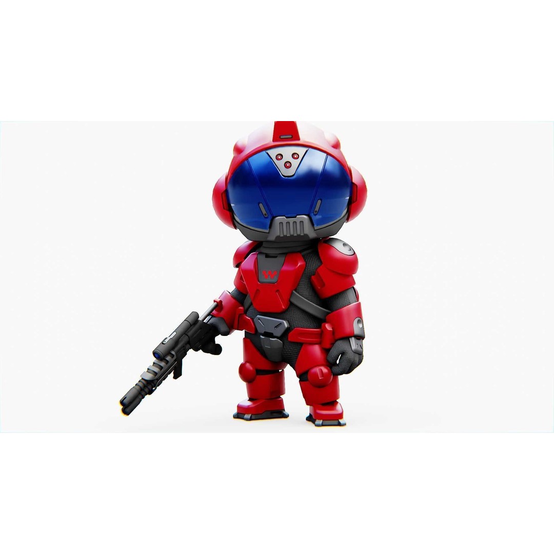 Toon Trooper BCC-4 3D Model – Rigged Sci-Fi Character, FBX, OBJ - View 21