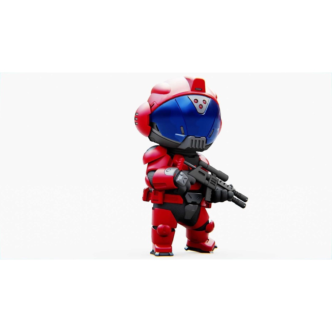 Toon Trooper BCC-4 3D Model – Rigged Sci-Fi Character, FBX, OBJ - View 22