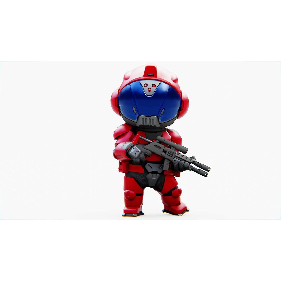 Toon Trooper BCC-4 3D Model – Rigged Sci-Fi Character, FBX, OBJ - View 23