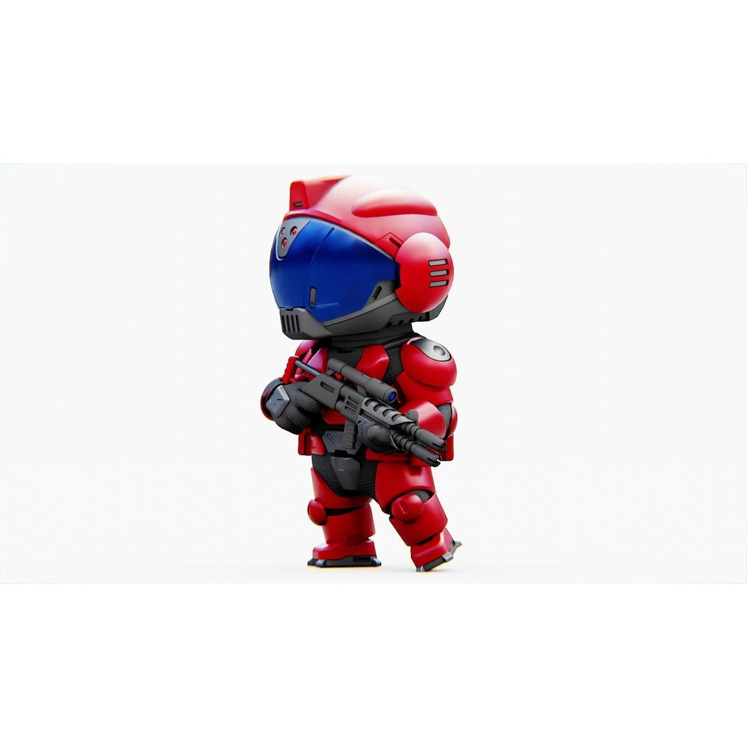 Toon Trooper BCC-4 3D Model – Rigged Sci-Fi Character, FBX, OBJ - View 24