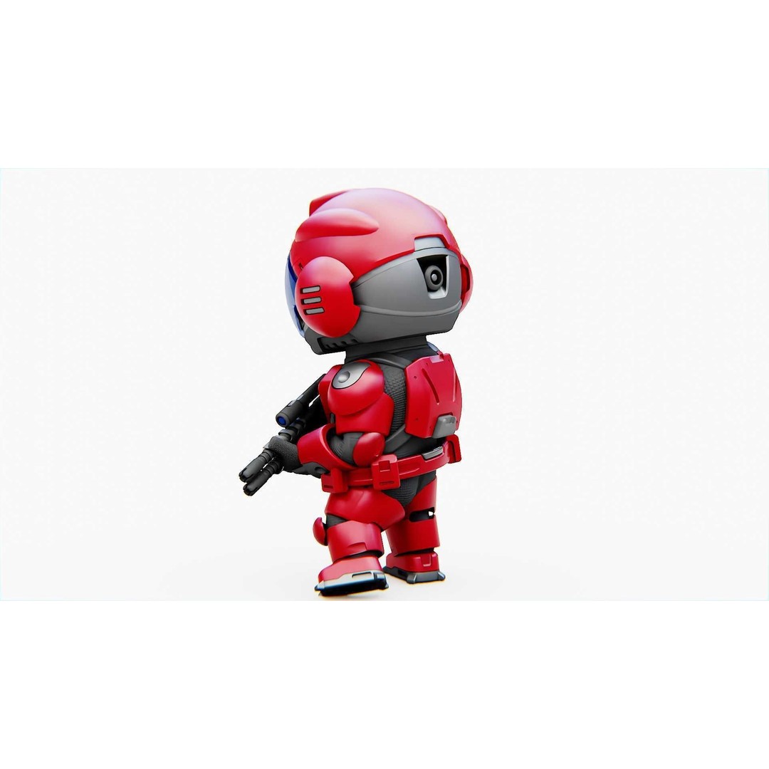 Toon Trooper BCC-4 3D Model – Rigged Sci-Fi Character, FBX, OBJ - View 25