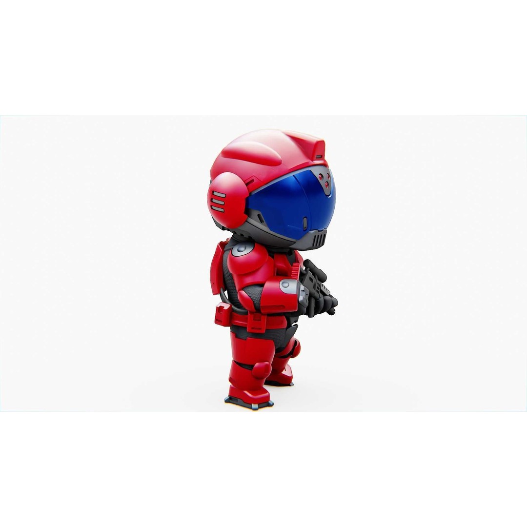 Toon Trooper BCC-4 3D Model – Rigged Sci-Fi Character, FBX, OBJ - View 27