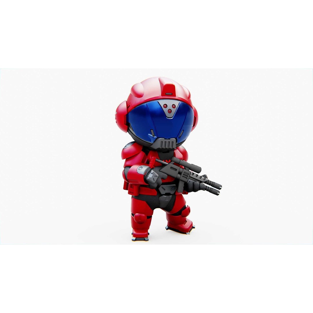 Toon Trooper BCC-4 3D Model – Rigged Sci-Fi Character, FBX, OBJ - View 28