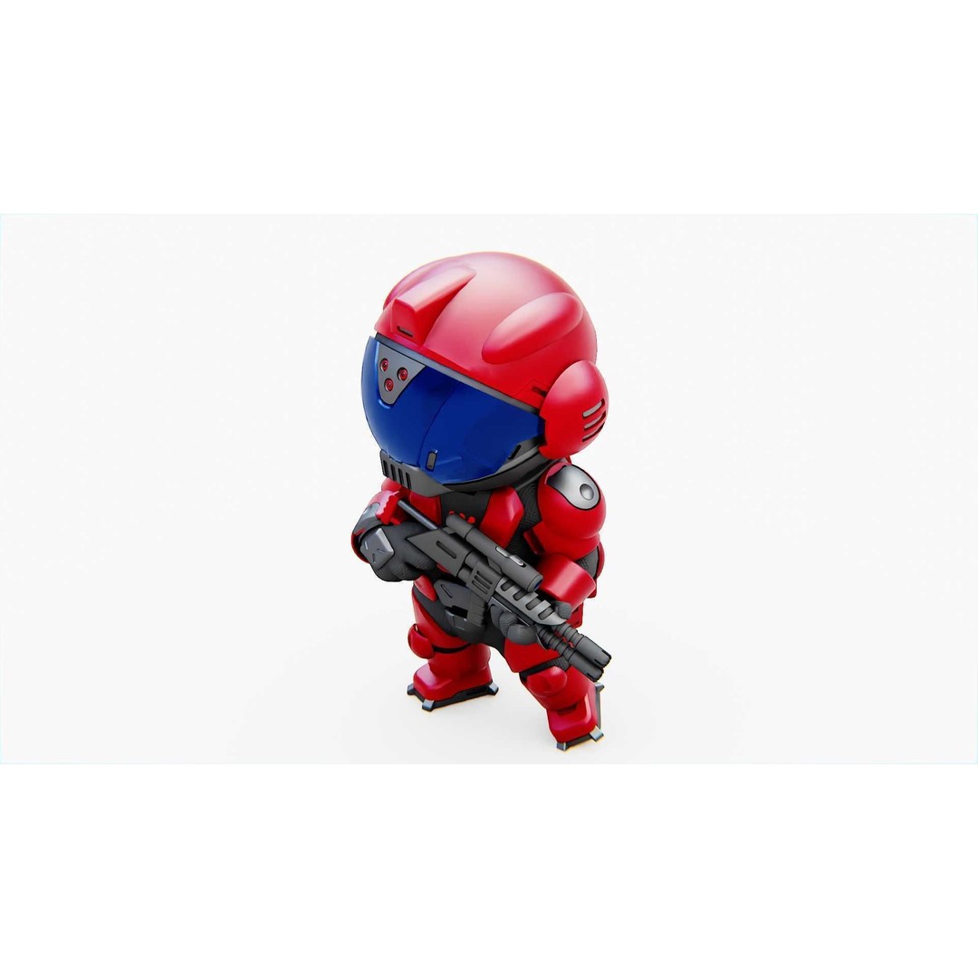 Toon Trooper BCC-4 3D Model – Rigged Sci-Fi Character, FBX, OBJ - View 29