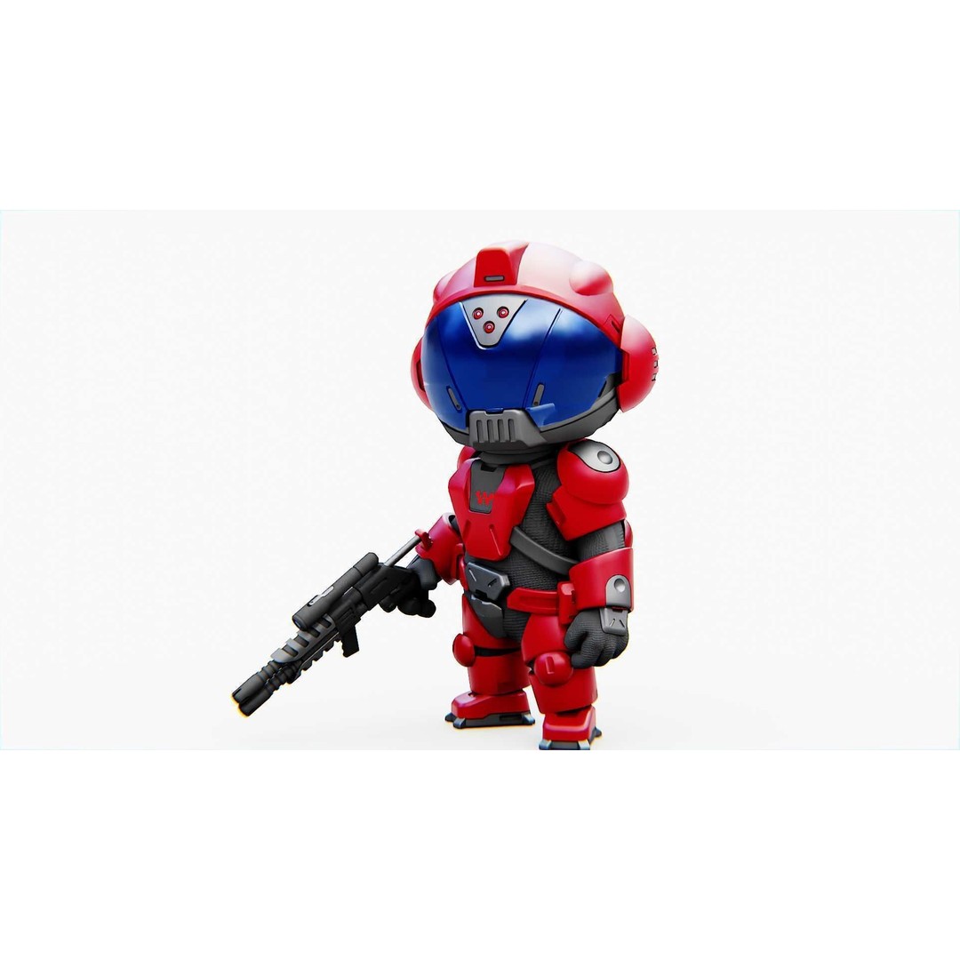 Toon Trooper BCC-4 3D Model – Rigged Sci-Fi Character, FBX, OBJ - View 3