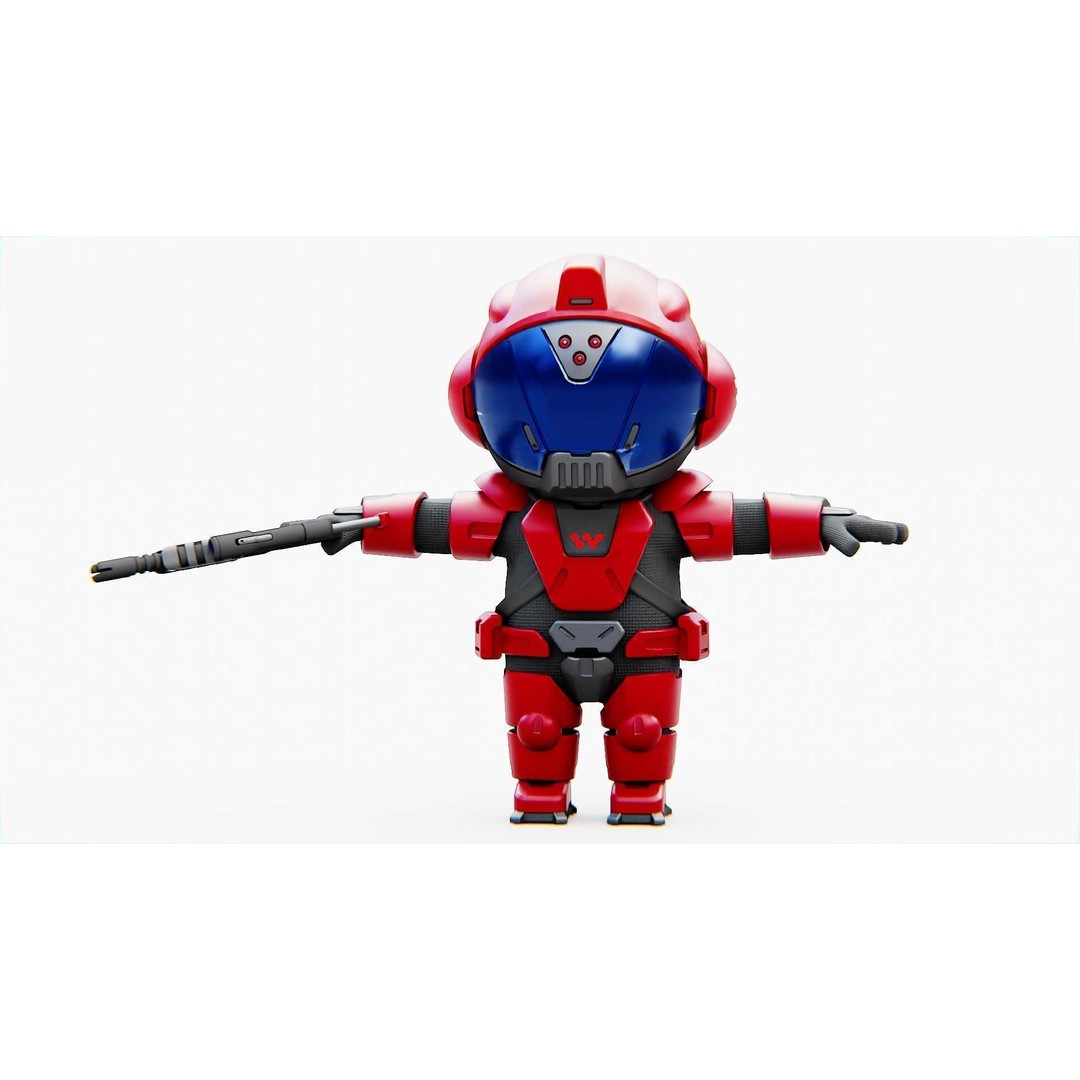 Toon Trooper BCC-4 3D Model – Rigged Sci-Fi Character, FBX, OBJ - View 30