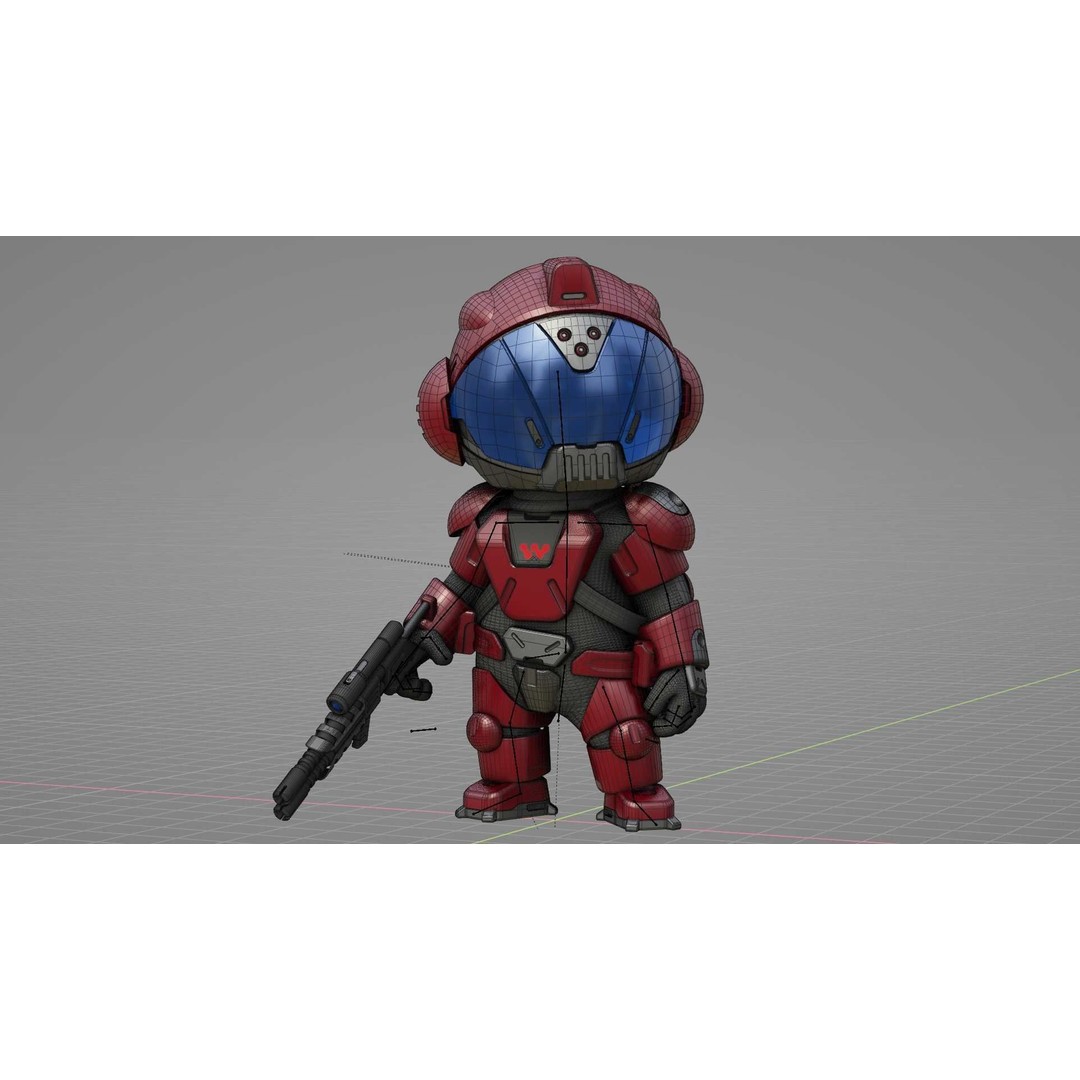 Toon Trooper BCC-4 3D Model – Rigged Sci-Fi Character, FBX, OBJ - View 32