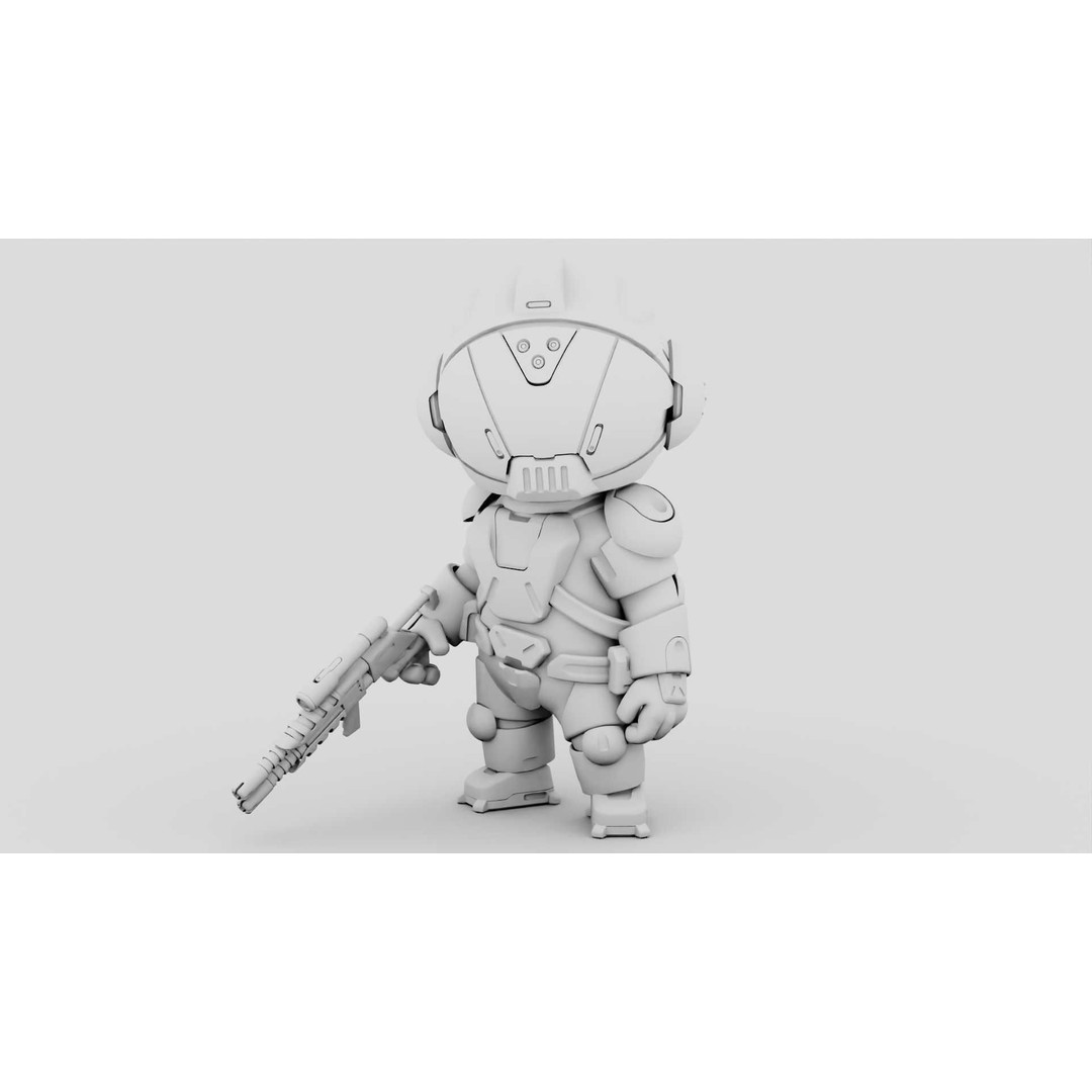 Toon Trooper BCC-4 3D Model – Rigged Sci-Fi Character, FBX, OBJ - View 33