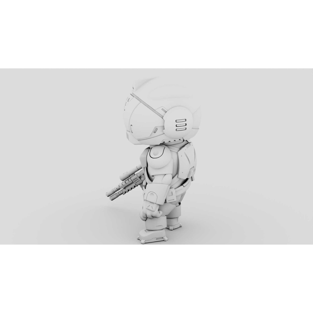 Toon Trooper BCC-4 3D Model – Rigged Sci-Fi Character, FBX, OBJ - View 34