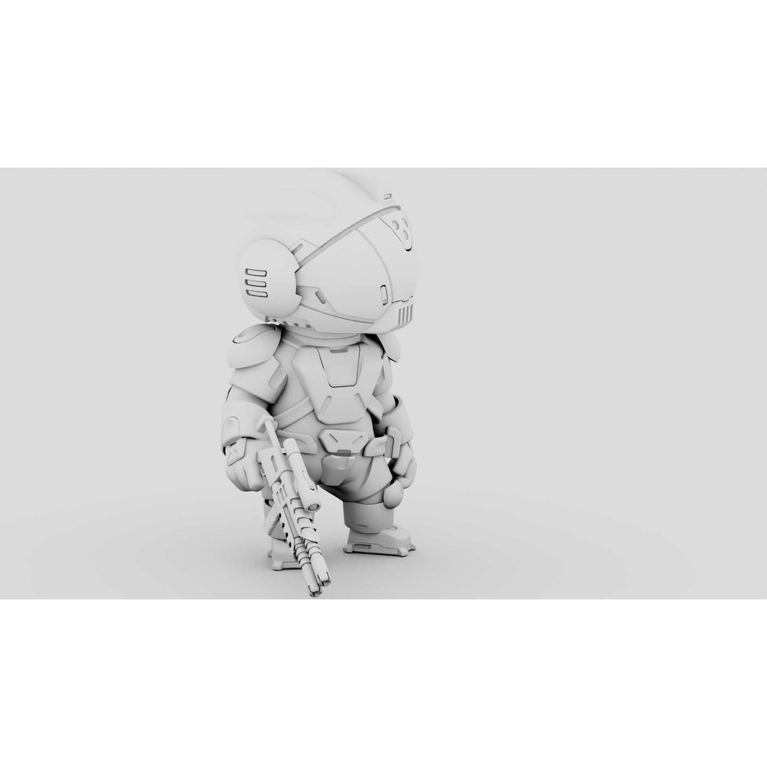 Toon Trooper BCC-4 3D Model – Rigged Sci-Fi Character, FBX, OBJ - View 36