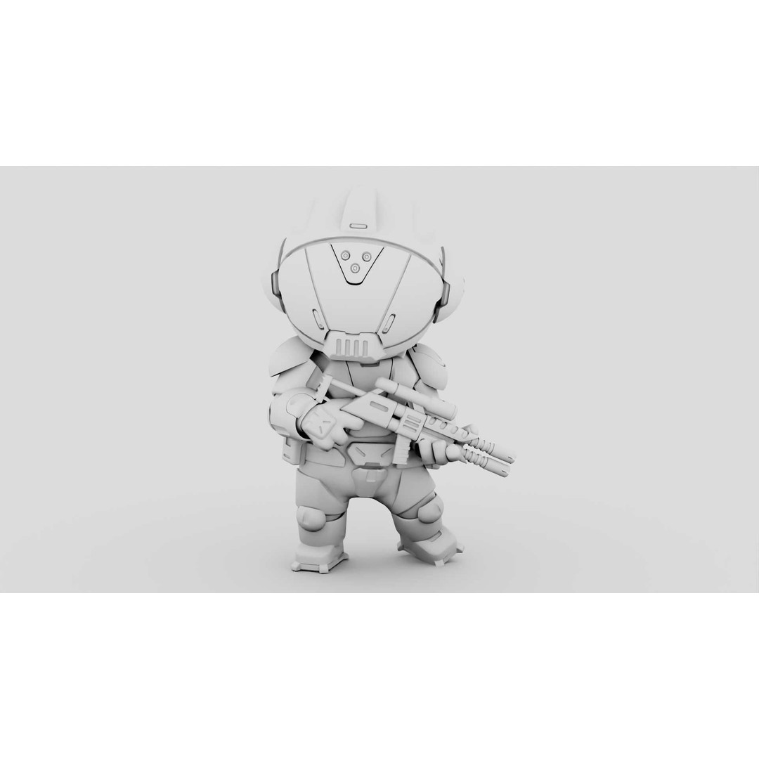 Toon Trooper BCC-4 3D Model – Rigged Sci-Fi Character, FBX, OBJ - View 37