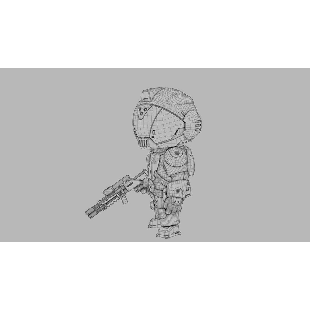 Toon Trooper BCC-4 3D Model – Rigged Sci-Fi Character, FBX, OBJ - View 39