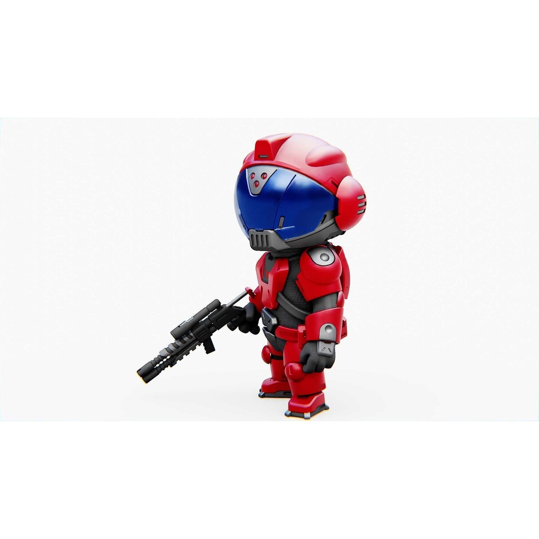 Toon Trooper BCC-4 3D Model – Rigged Sci-Fi Character, FBX, OBJ - View 4