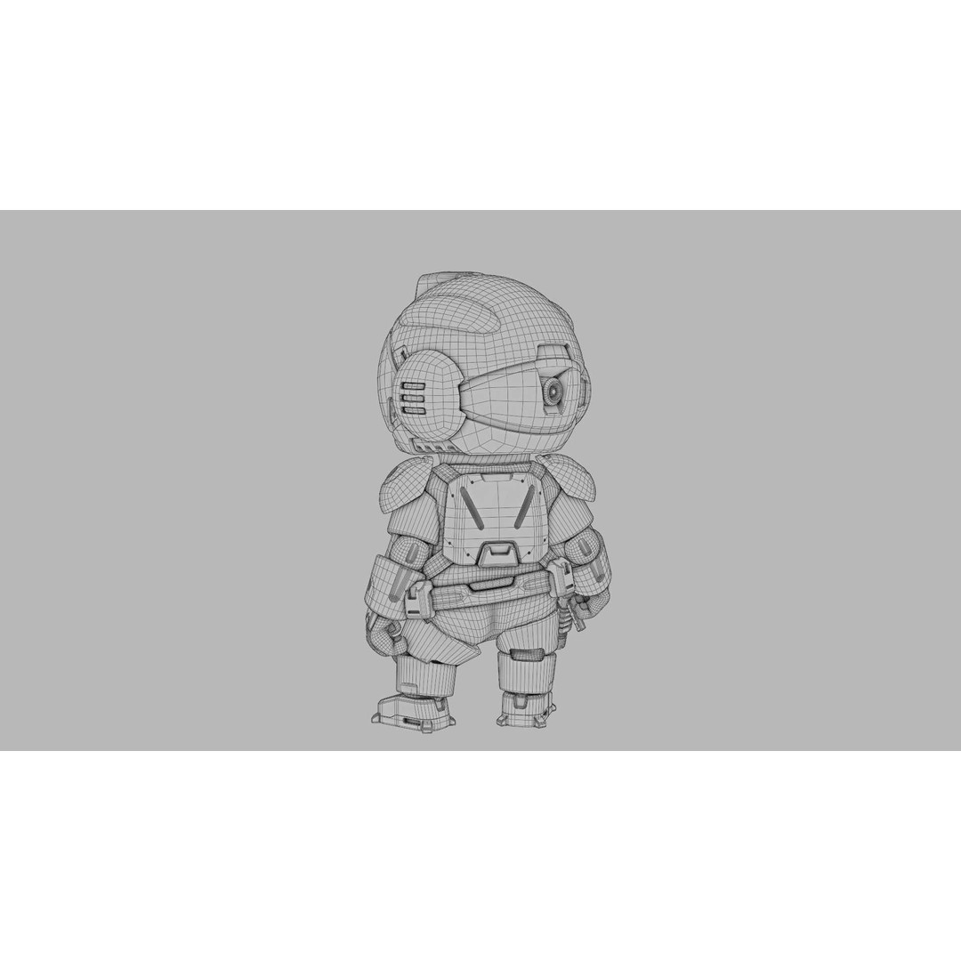 Toon Trooper BCC-4 3D Model – Rigged Sci-Fi Character, FBX, OBJ - View 40