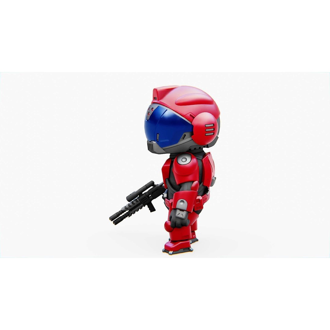 Toon Trooper BCC-4 3D Model – Rigged Sci-Fi Character, FBX, OBJ - View 5