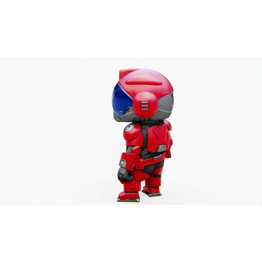 Toon Trooper BCC-4 3D Model – Rigged Sci-Fi Character, FBX, OBJ - View 6