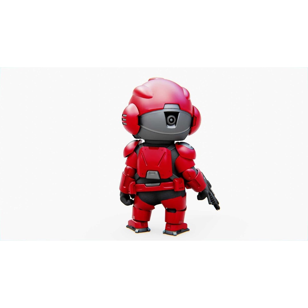 Toon Trooper BCC-4 3D Model – Rigged Sci-Fi Character, FBX, OBJ - View 8