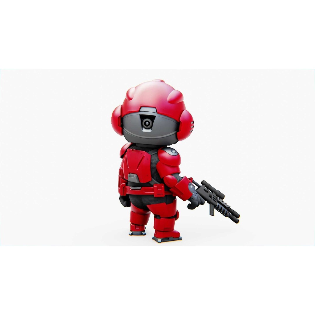 Toon Trooper BCC-4 3D Model – Rigged Sci-Fi Character, FBX, OBJ - View 9