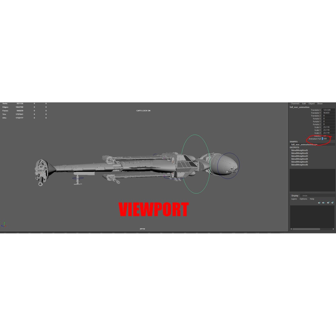 B-Wing Star Wars Fighter 3D Model – High Poly Animated Spaceship, FBX, OBJ