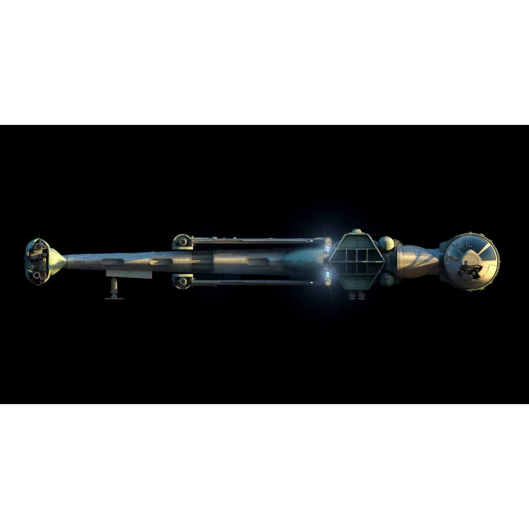 B-Wing Star Wars Fighter 3D Model – High Poly Animated Spaceship, FBX, OBJ - View 11