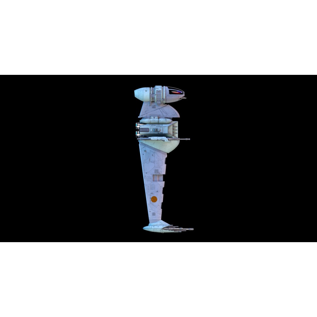 B-Wing Star Wars Fighter 3D Model – High Poly Animated Spaceship, FBX, OBJ - View 14
