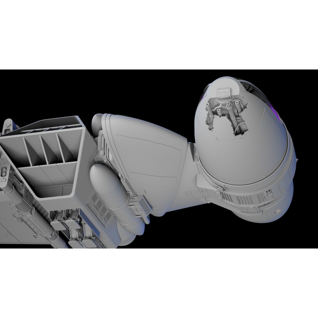 B-Wing Star Wars Fighter 3D Model – High Poly Animated Spaceship, FBX, OBJ - View 18