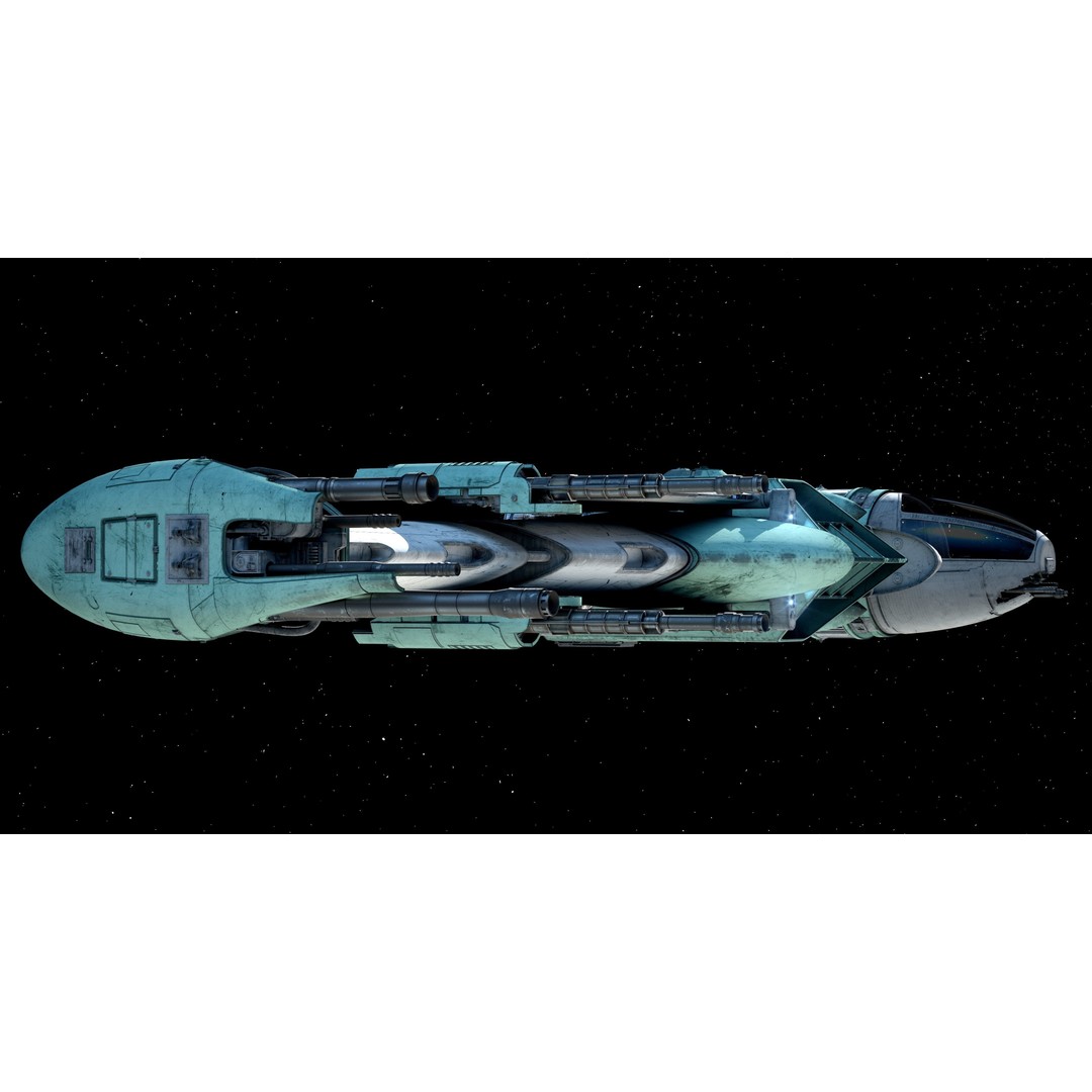 B-Wing Star Wars Fighter 3D Model – High Poly Animated Spaceship, FBX, OBJ - View 8