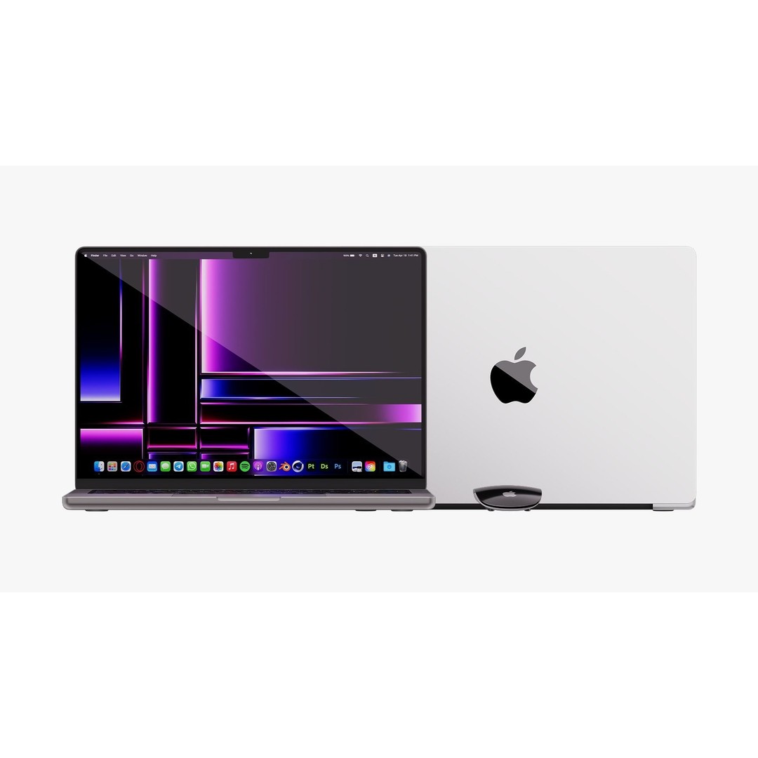 Apple MacBook Pro 14 3D Model – Detailed PBR Asset, FBX, OBJ - View 10