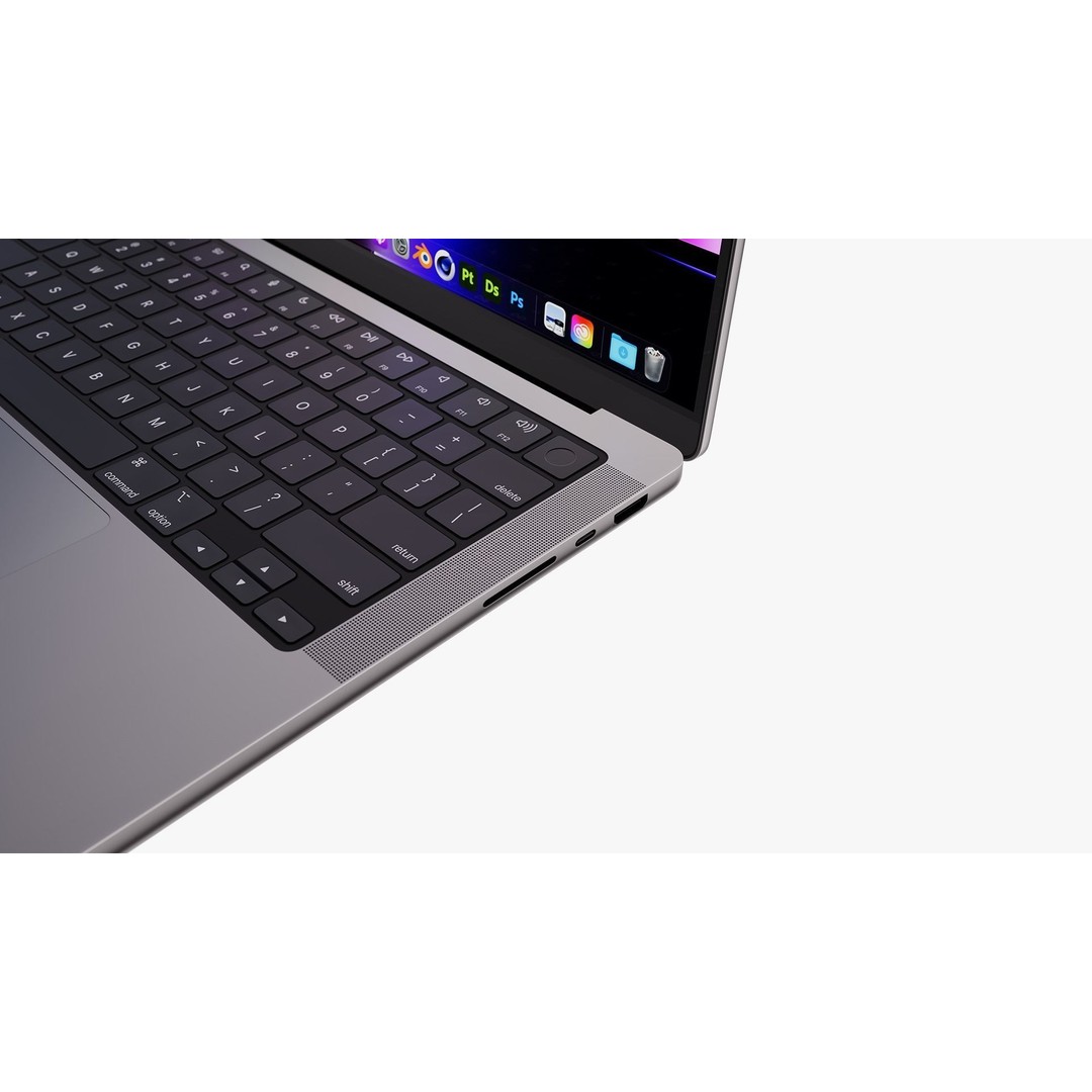 Apple MacBook Pro 14 3D Model – Detailed PBR Asset, FBX, OBJ - View 27