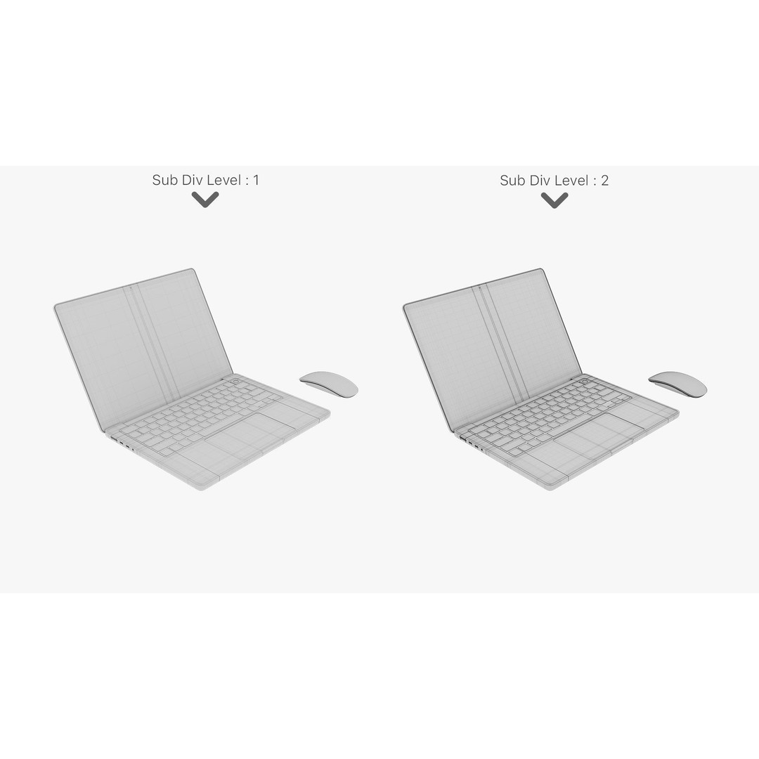 Apple MacBook Pro 14 3D Model – Detailed PBR Asset, FBX, OBJ - View 36