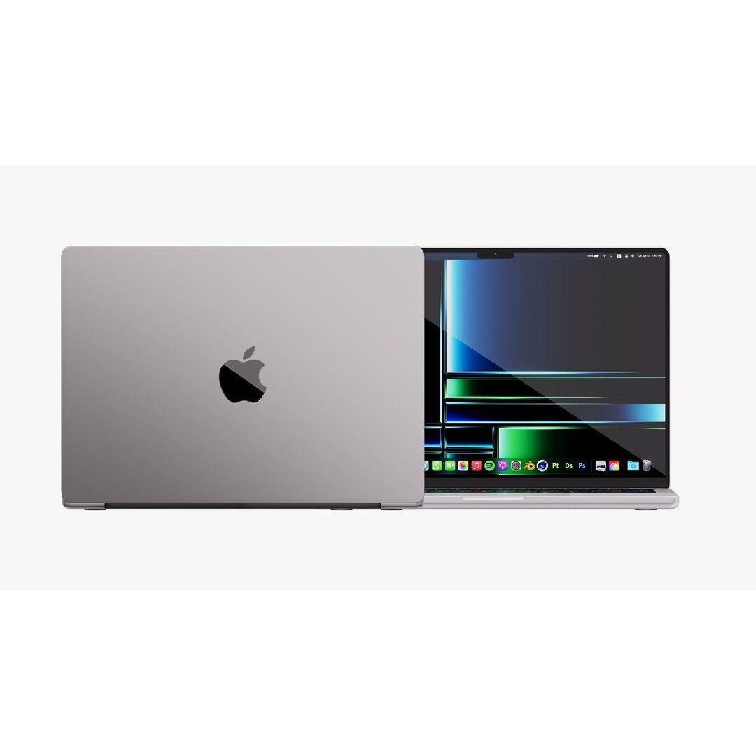 Apple MacBook Pro 14 3D Model – Detailed PBR Asset, FBX, OBJ - View 9