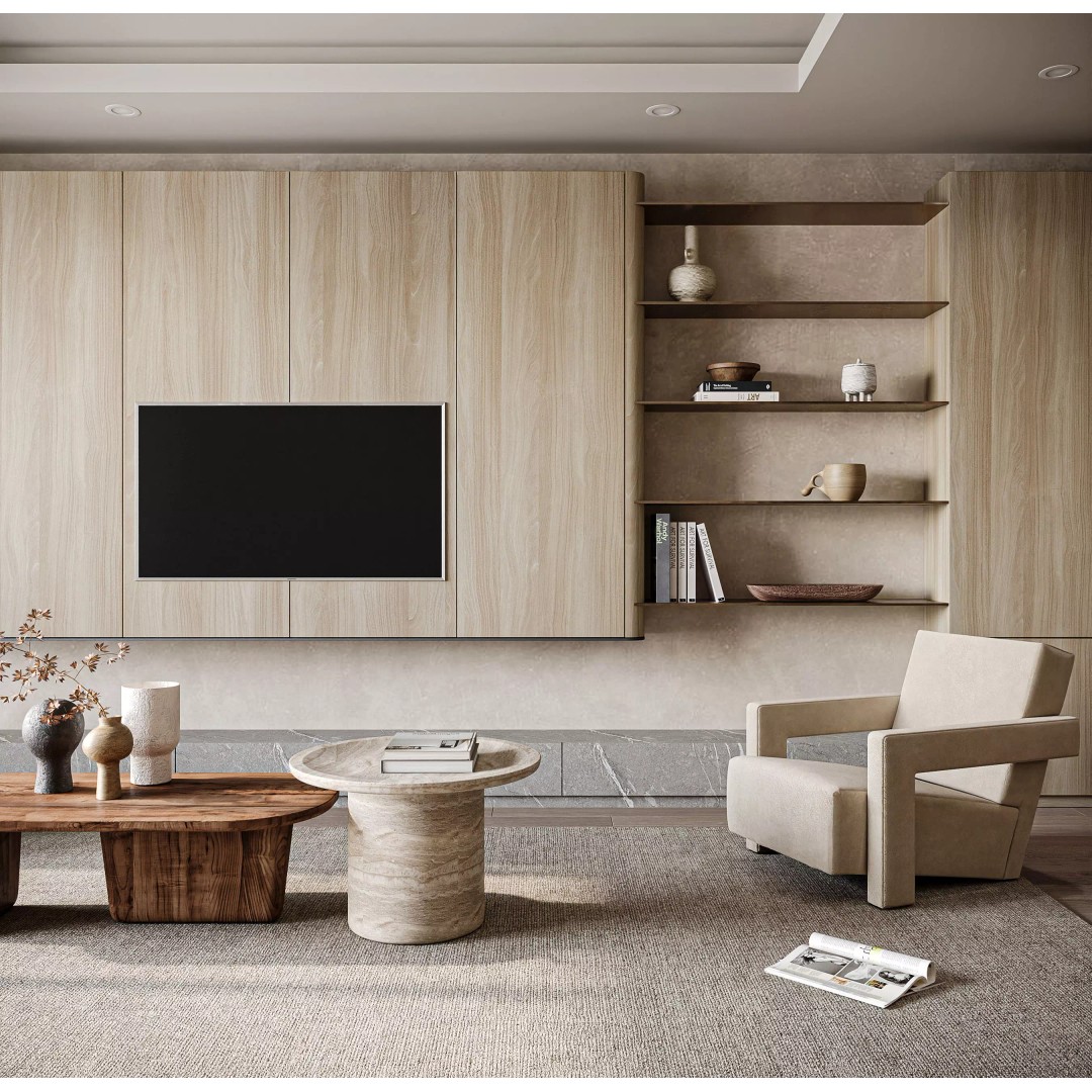 Wabi Sabi Apartment 02 3D Model – Neo Classic Living Room & Kitchen - View 2