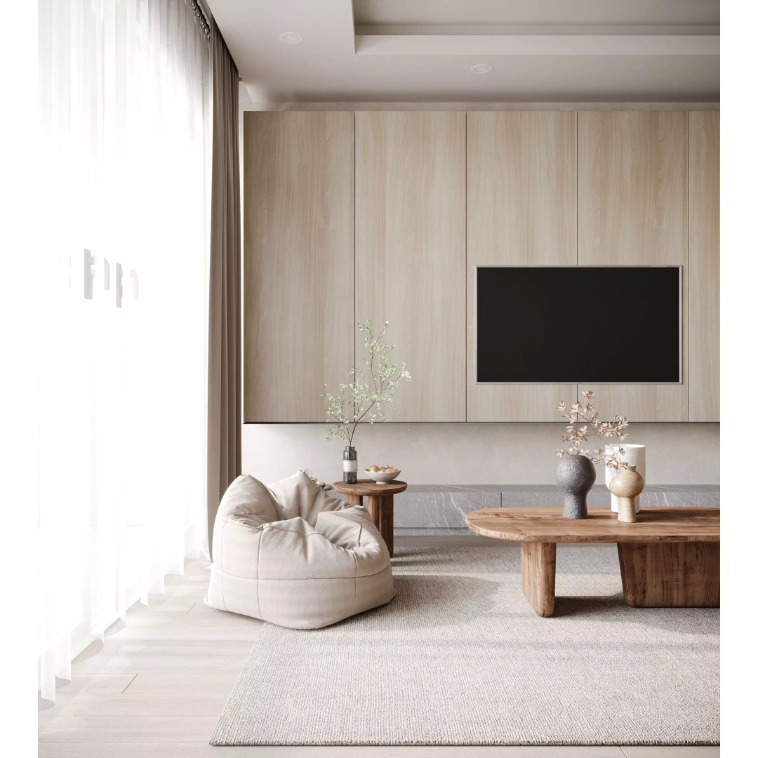 Wabi Sabi Apartment 02 3D Model – Neo Classic Living Room & Kitchen - View 3